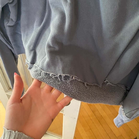 CALL HER DADDY DILF CREW NECK CROPPED LIGHT BLUE PULLOVER SWEATER - Picture 5 of 5